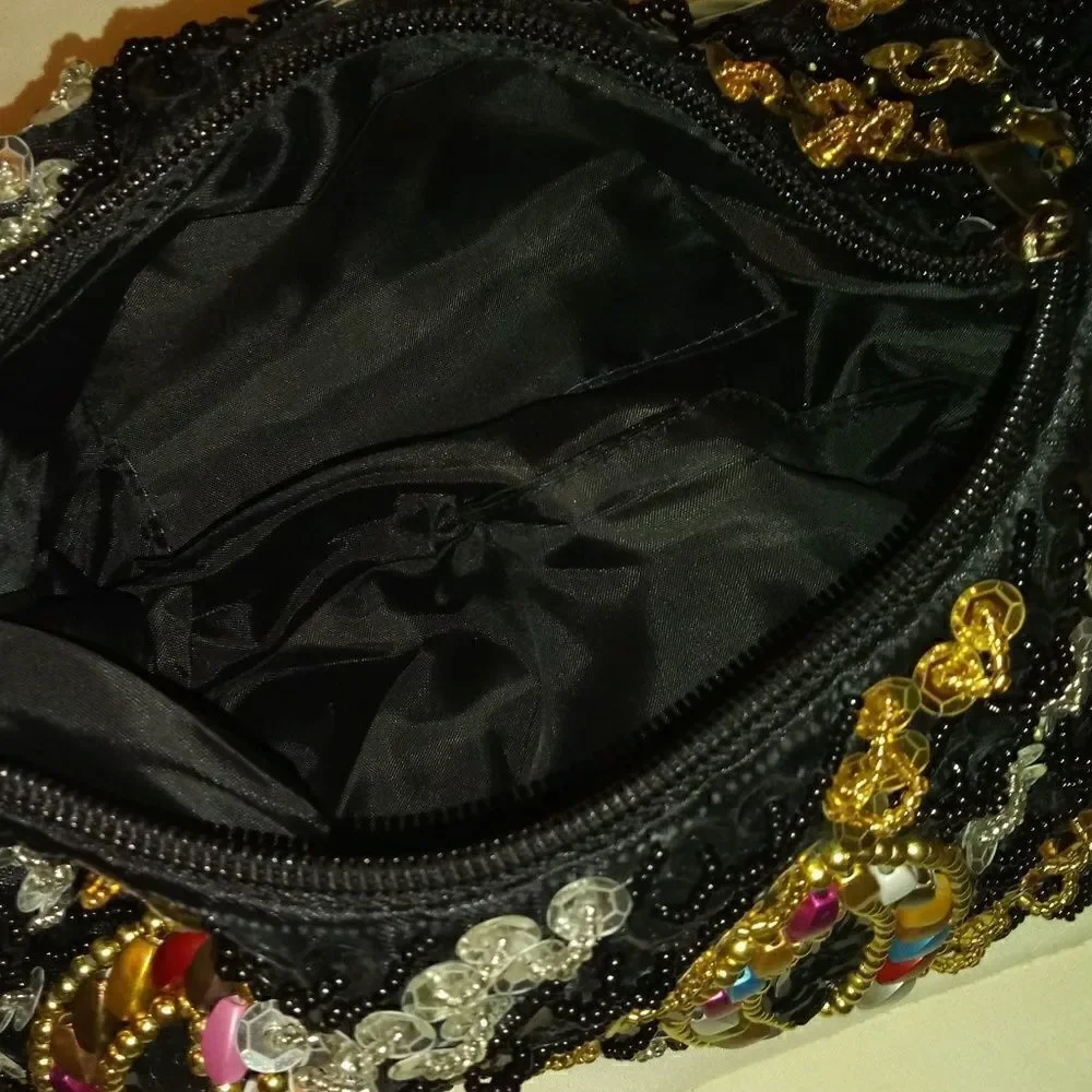 Hand made Medium Sequined Beaded Bag. So much detail .